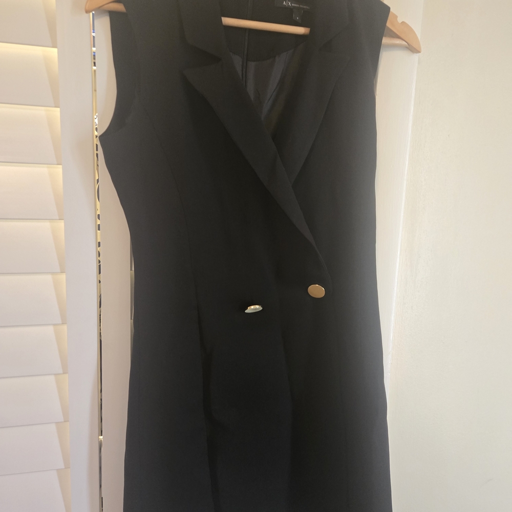 Black Sleeveless Blazer Dress
